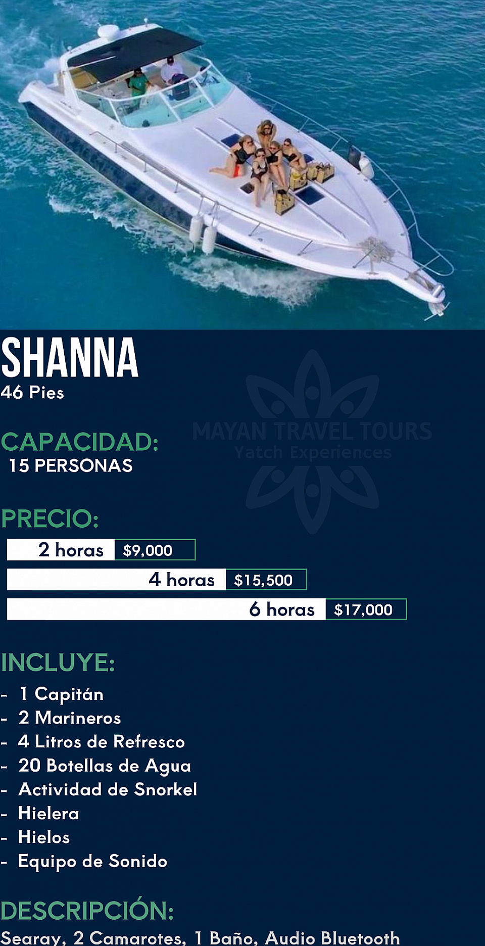 yate nombre shanna en cancun precio barato